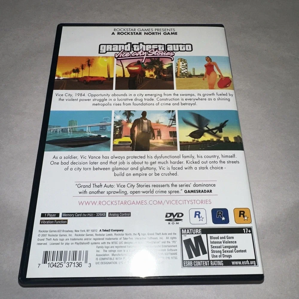 Grand Theft Auto: Vice City Stories (PlayStation 2, 2007) Complete Manual + Map